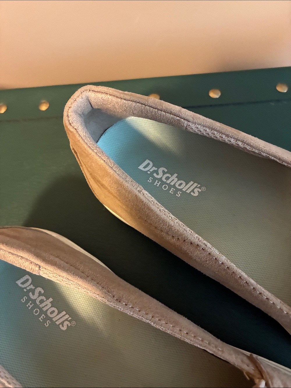 Dr. Scholl's Taupe Suede Slip-On Loafers for Women - Picture 3 of 4